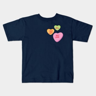 Valentines Day Self Love Candy Hearts Kids T-Shirt